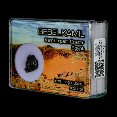 0.6" Gebel Kamil Egypt Meteorite Specimen 5000 Yrs Old Meteorites 4.53 Grams Display - Fossil Age Minerals