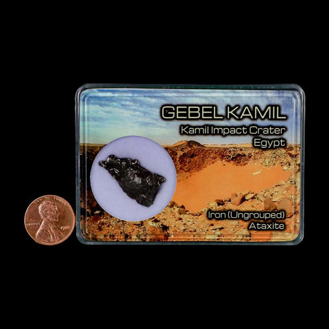 1" Gebel Kamil Egypt Meteorite Specimen 5000 Yrs Old Meteorites 4.87 Grams Display - Fossil Age Minerals