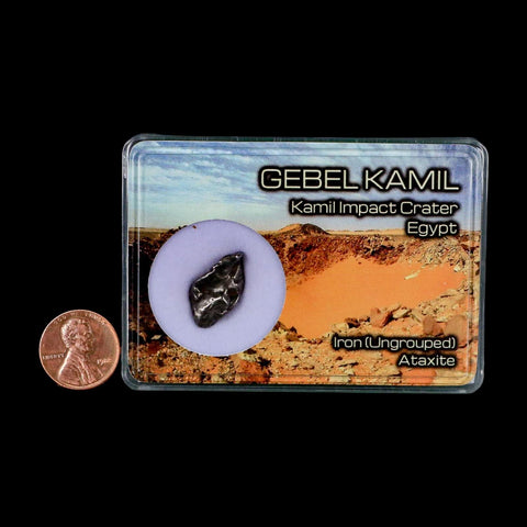 0.8" Gebel Kamil Egypt Meteorite Specimen 5000 Yrs Old Meteorites 4.77 Grams Display - Fossil Age Minerals