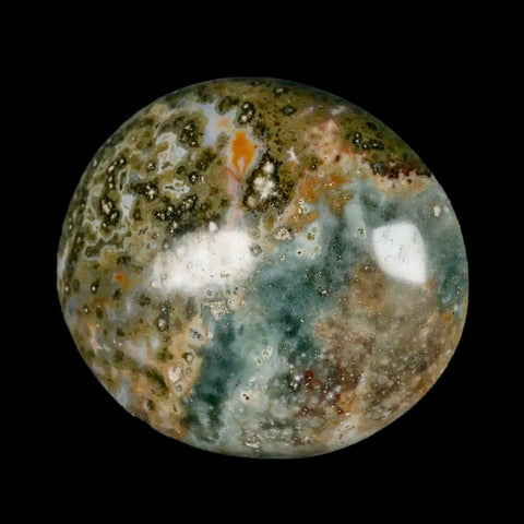 2.6" Natural Polished Ocean Jasper Crystal Palm Stone Location Madagascar Healing - Fossil Age Minerals