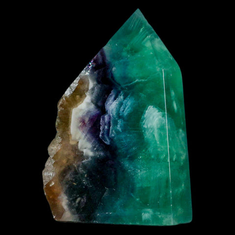 2.7" Rainbow Fluorite Crystal Mineral Specimen Natural Cut Polished Side Point Tower - Fossil Age Minerals