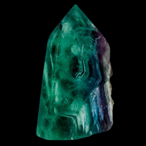 2.7" Rainbow Fluorite Crystal Mineral Specimen Natural Cut Polished Side Point Tower - Fossil Age Minerals