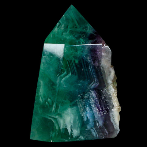 2.7" Rainbow Fluorite Crystal Mineral Specimen Natural Cut Polished Side Point Tower - Fossil Age Minerals