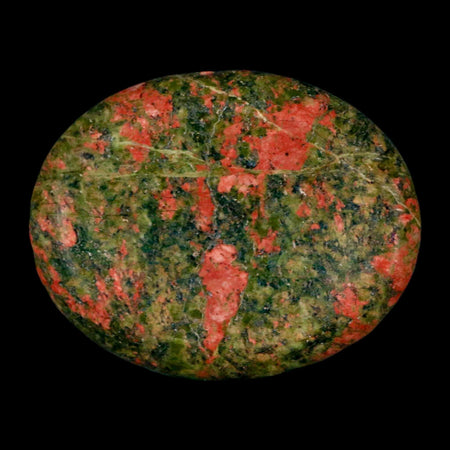 2" Unakite Green Epidote Pink Orthoclase Polished Worry Palm Stone Mineral Specimen