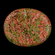 1.9" Unakite Green Epidote Pink Orthoclase Polished Worry Palm Stone Mineral Specimen