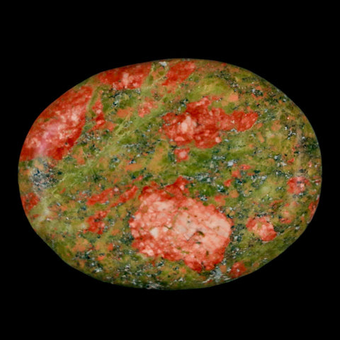 2" Unakite Green Epidote Pink Orthoclase Polished Worry Palm Stone Mineral Specimen - Fossil Age Minerals