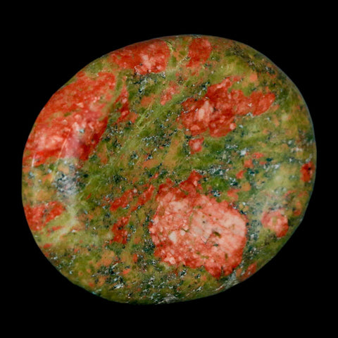2" Unakite Green Epidote Pink Orthoclase Polished Worry Palm Stone Mineral Specimen - Fossil Age Minerals