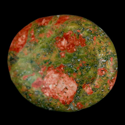 2" Unakite Green Epidote Pink Orthoclase Polished Worry Palm Stone Mineral Specimen - Fossil Age Minerals