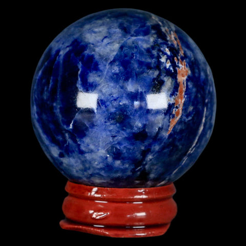 47MM Natural Blue Polished Sodalite Crystal Sphere Ball Orb Mineral Reiki Stand - Fossil Age Minerals