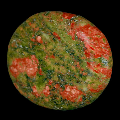 2" Unakite Green Epidote Pink Orthoclase Polished Worry Palm Stone Mineral Specimen - Fossil Age Minerals