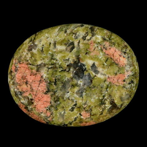 2" Unakite Green Epidote Pink Orthoclase Polished Worry Palm Stone Mineral Specimen - Fossil Age Minerals