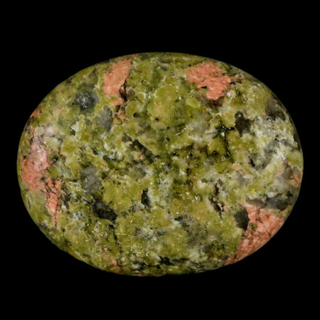 2" Unakite Green Epidote Pink Orthoclase Polished Worry Palm Stone Mineral Specimen