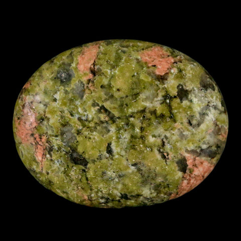 2" Unakite Green Epidote Pink Orthoclase Polished Worry Palm Stone Mineral Specimen - Fossil Age Minerals