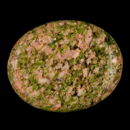 2" Unakite Green Epidote Pink Orthoclase Polished Worry Palm Stone Mineral Specimen