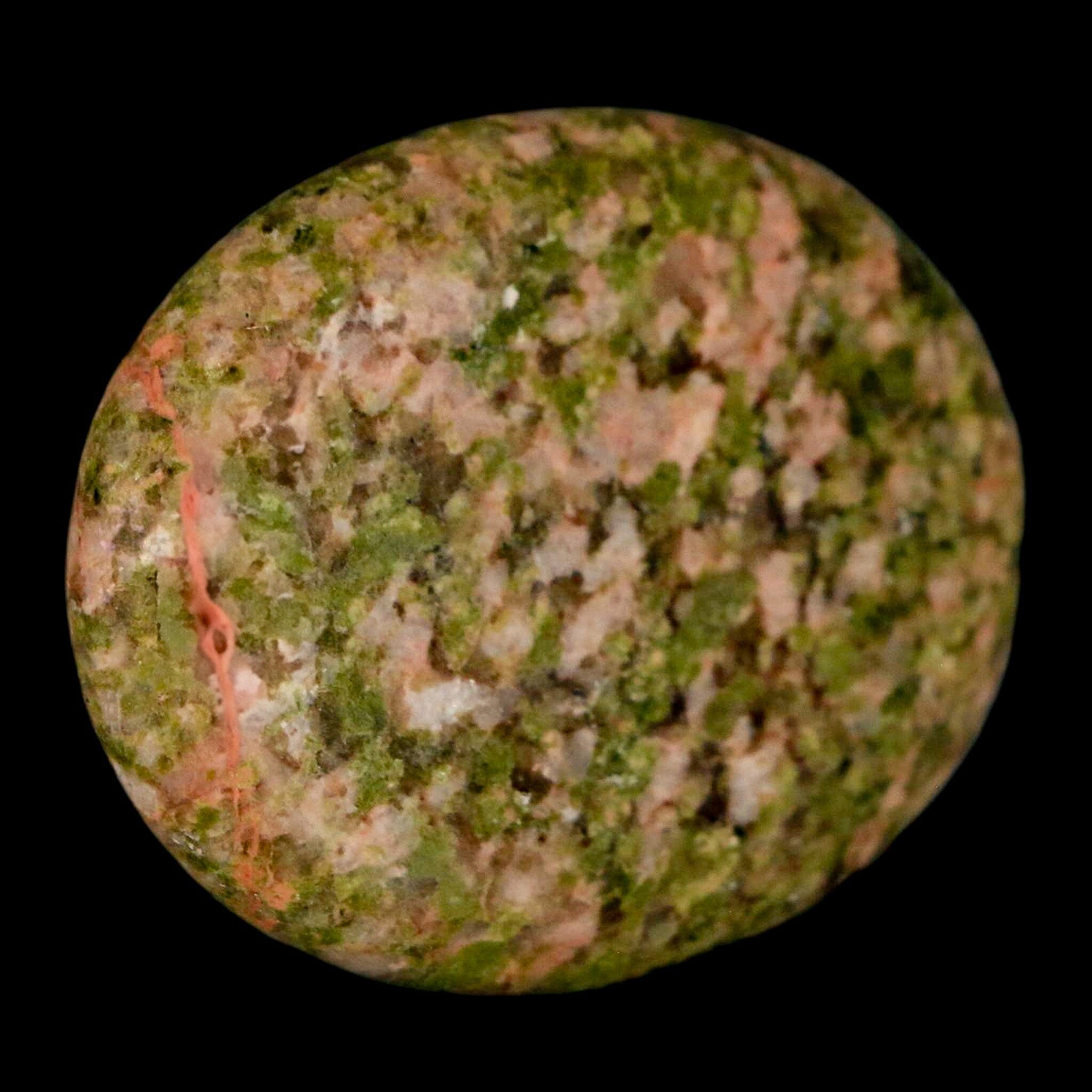 2" Unakite Green Epidote Pink Orthoclase Polished Worry Palm Stone Mineral Specimen - Fossil Age Minerals