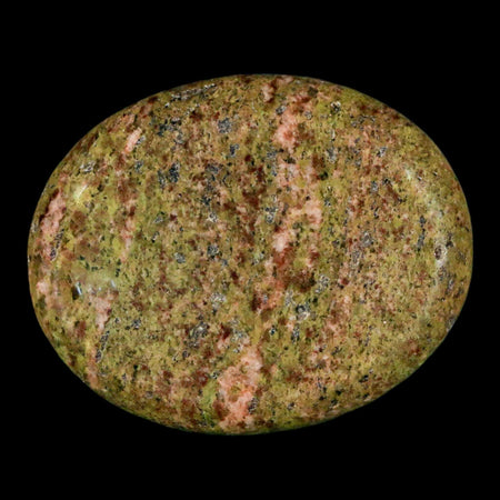 2" Unakite Green Epidote Pink Orthoclase Polished Worry Palm Stone Mineral Specimen