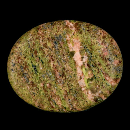 2" Unakite Green Epidote Pink Orthoclase Polished Worry Palm Stone Mineral Specimen