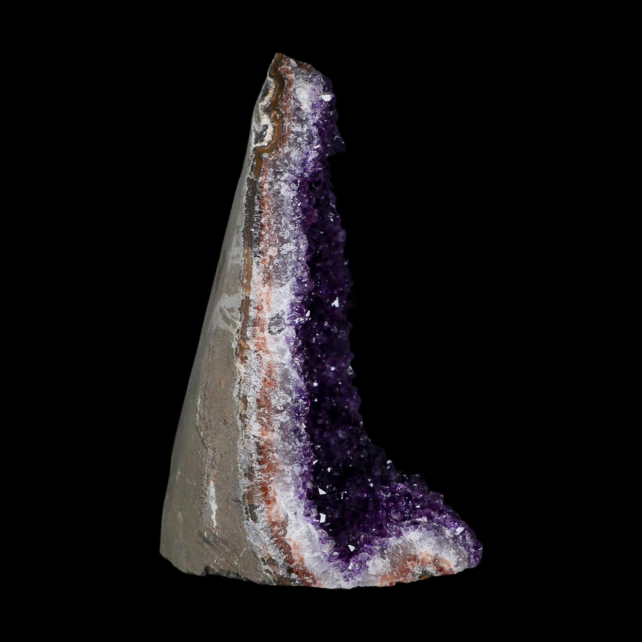 7.1" Rough Purple Amethyst Crystal Cluster Mineral Specimen Brazil Self Standing
