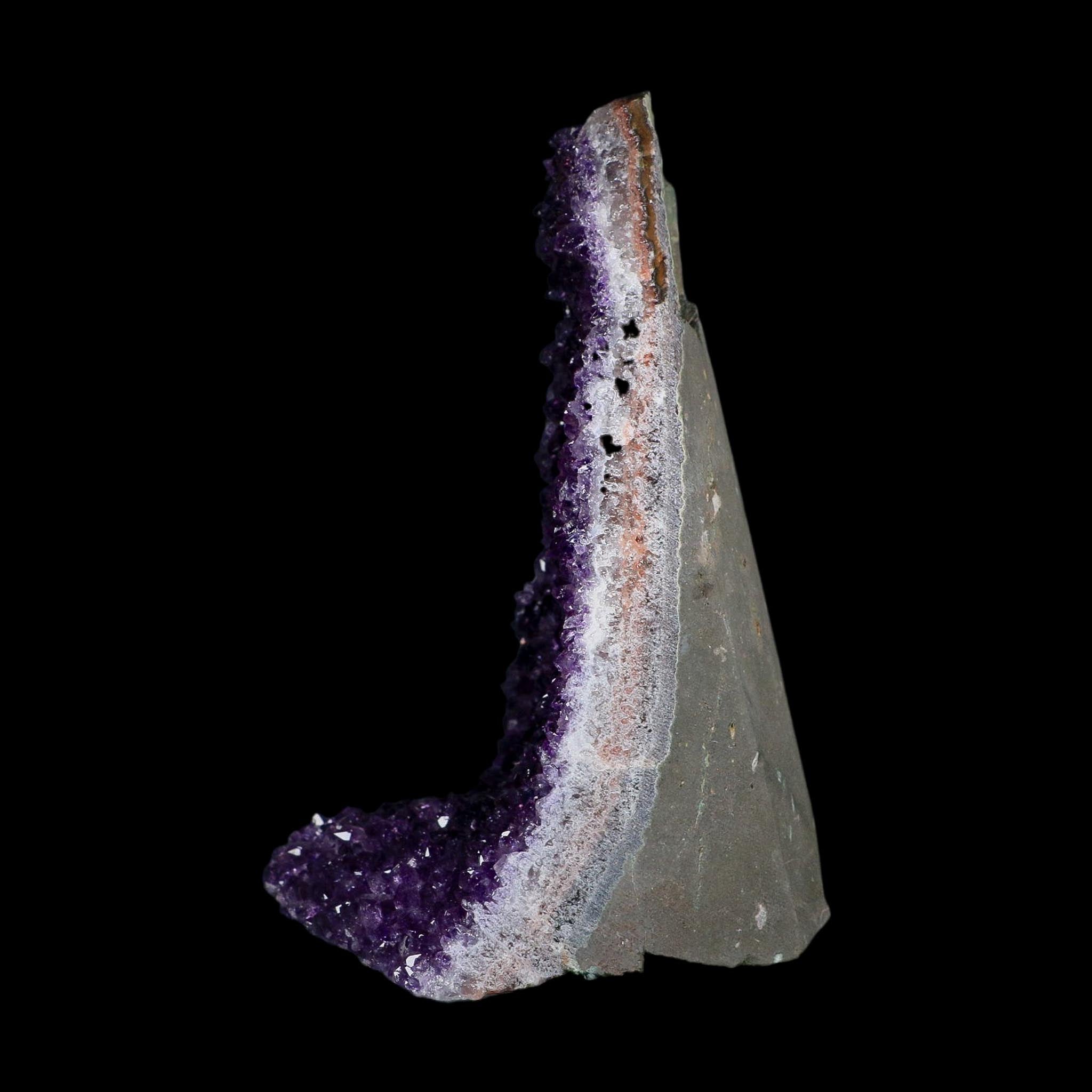 7.1" Rough Purple Amethyst Crystal Cluster Mineral Specimen Brazil Self Standing