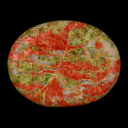 2" Unakite Green Epidote Orthoclase Polished Worry Palm Stone Mineral Specimen