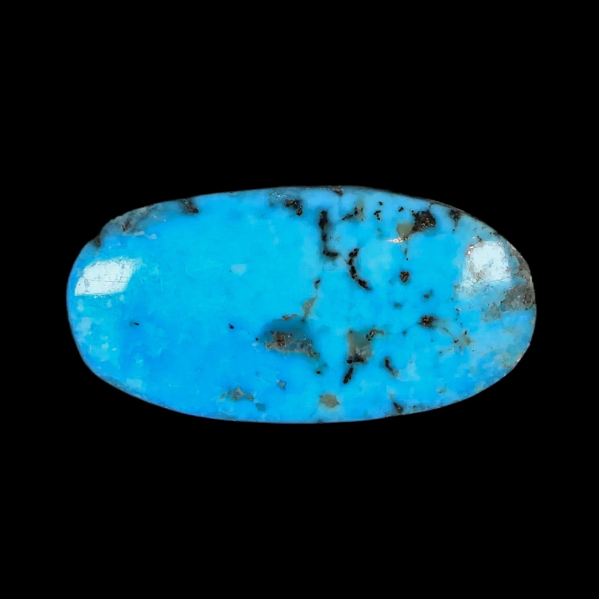1.4" Natural Polished Teal Turquoise Gemstone Mineral Specimen Cab - Fossil Age Minerals