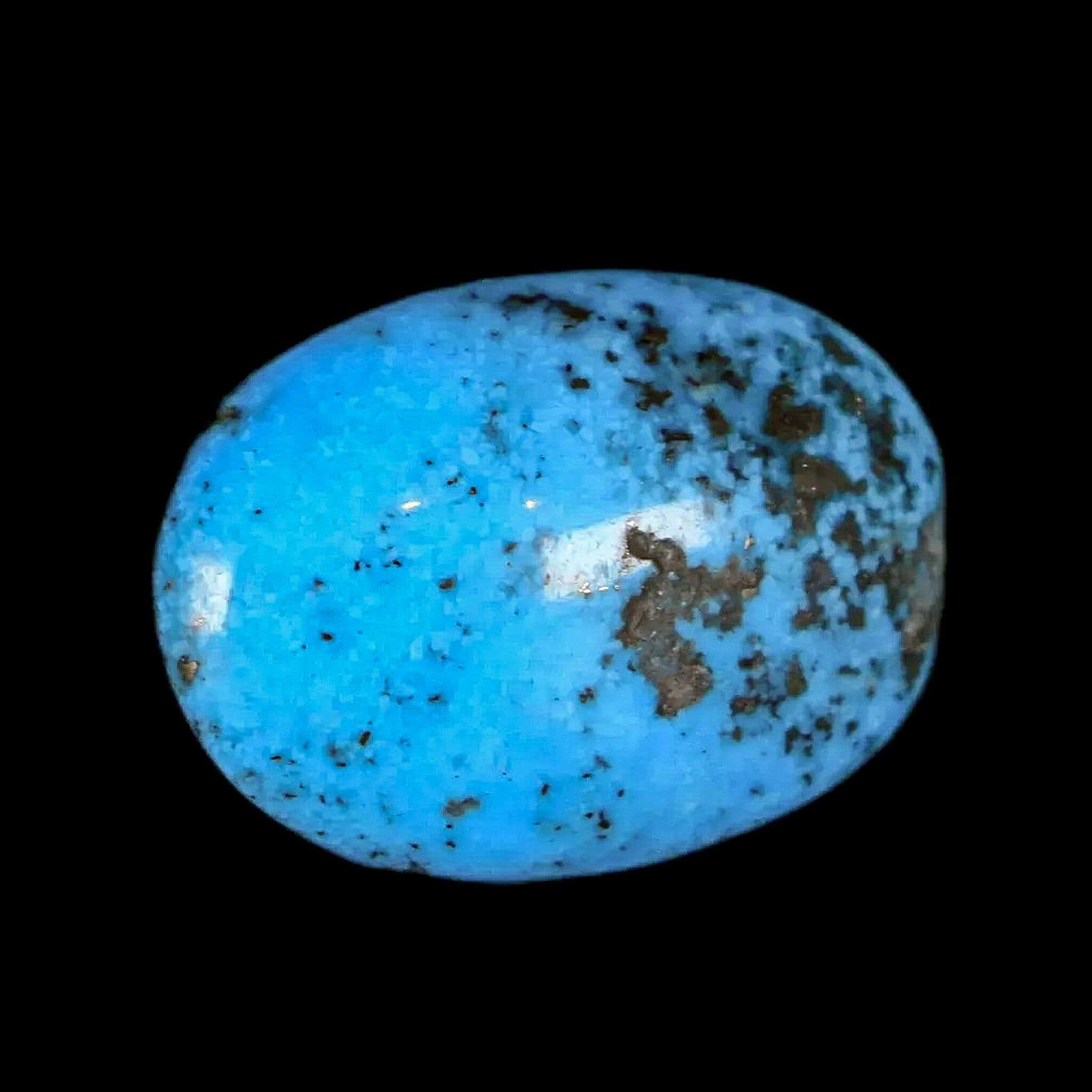 1.1" Natural Polished Teal Turquoise Gemstone Mineral Specimen Cab - Fossil Age Minerals