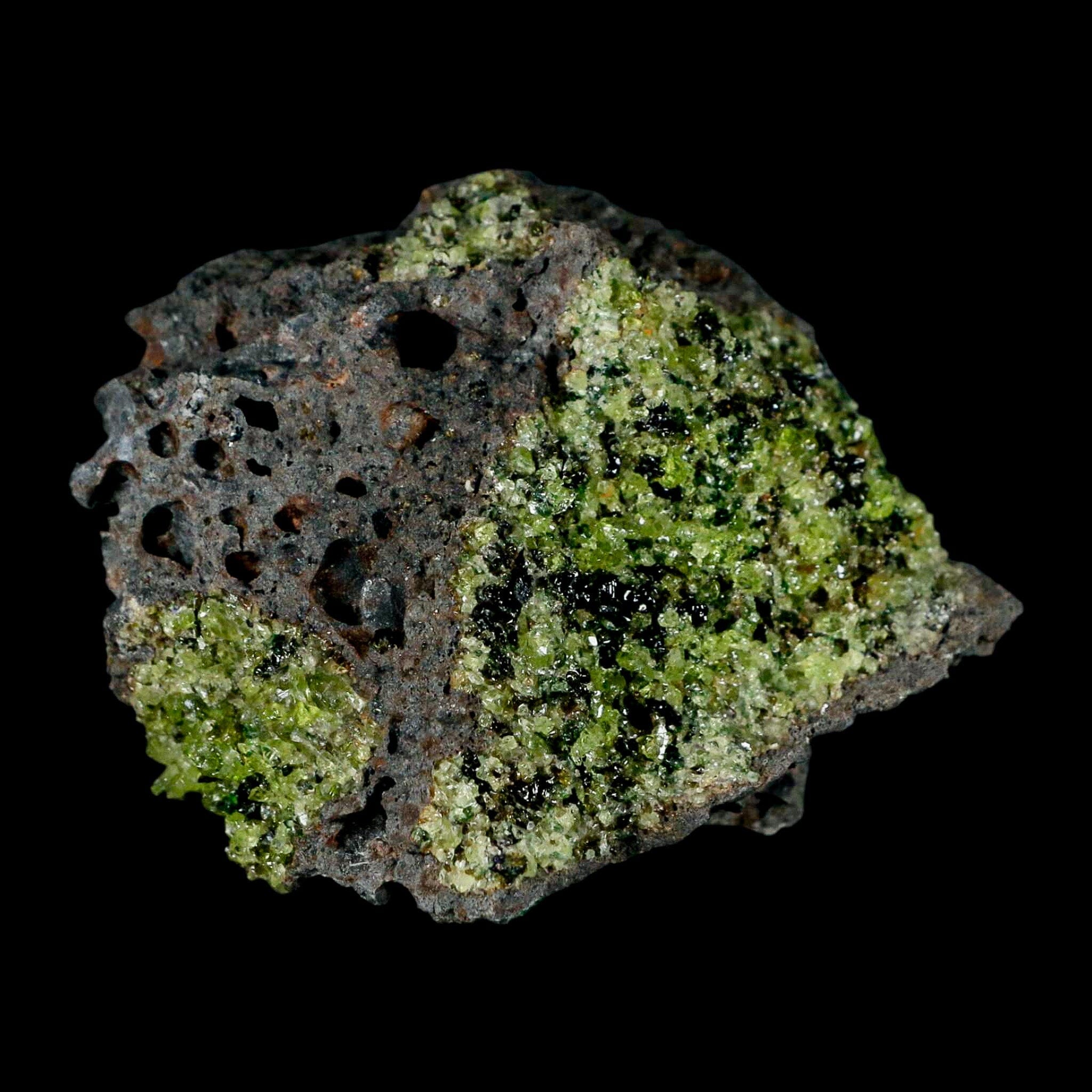 3.3" Natural Emerald Peridot And Chromium Crystals Minerals On Volcanic Rock Gila, AZ - Fossil Age Minerals