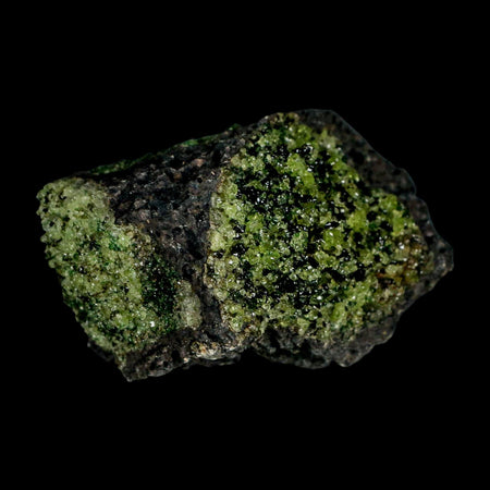 3.5" Natural Emerald Peridot And Chromium Crystals Minerals On Volcanic Rock Gila, AZ