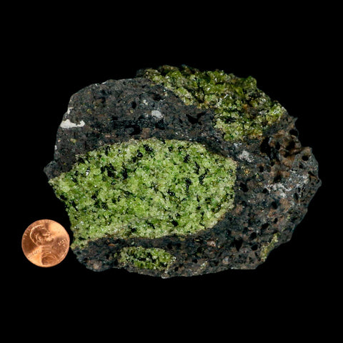 4.1" Natural Emerald Peridot And Chromium Crystals Minerals On Volcanic Rock Gila, AZ - Fossil Age Minerals