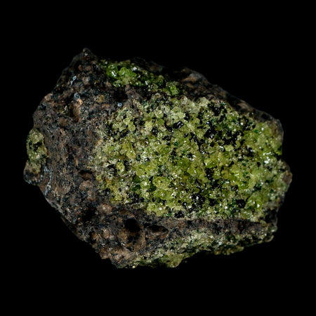 3.2" Natural Emerald Peridot And Chromium Crystals Minerals On Volcanic Rock Gila, AZ