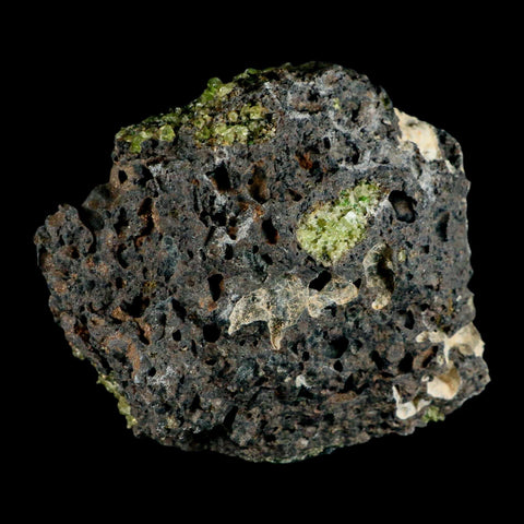 4.1" Natural Emerald Peridot And Chromium Crystals Minerals On Volcanic Rock Gila, AZ - Fossil Age Minerals
