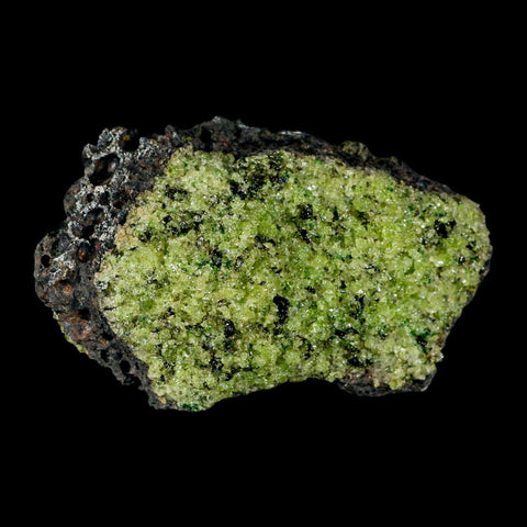 4.4" Natural Emerald Peridot And Chromium Crystals Minerals On Volcanic Rock Gila, AZ - Fossil Age Minerals