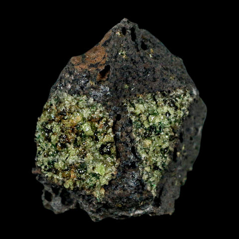 3.6" Natural Emerald Peridot And Chromium Crystals Minerals On Volcanic Rock Gila, AZ