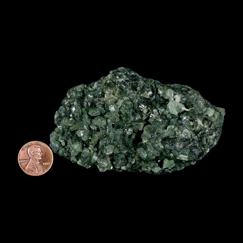 3.8" Rough Dark Green Prehnite Crystal Mineral Specimen Location Imilchil, Morocco - Fossil Age Minerals
