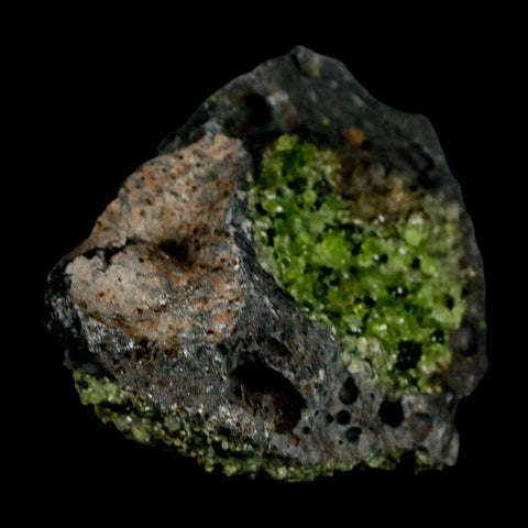 3.6" Natural Emerald Peridot And Chromium Crystals Minerals On Volcanic Rock Gila, AZ
