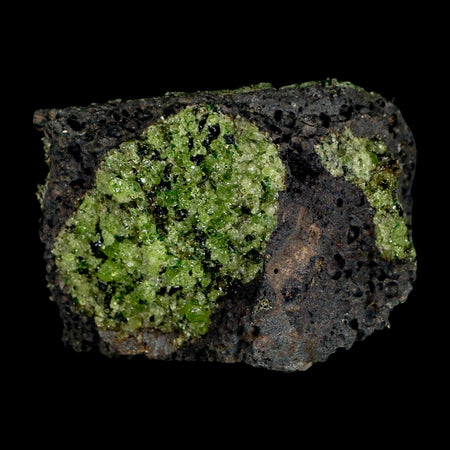 3.5" Natural Emerald Peridot And Chromium Crystals Minerals On Volcanic Rock Gila, AZ
