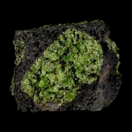 3.5" Natural Emerald Peridot And Chromium Crystals Minerals On Volcanic Rock Gila, AZ