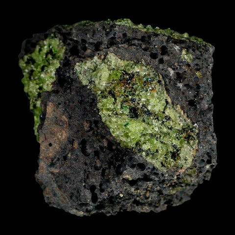 3.5" Natural Emerald Peridot And Chromium Crystals Minerals On Volcanic Rock Gila, AZ - Fossil Age Minerals
