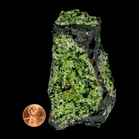 3.6" Natural Emerald Peridot And Chromium Crystals Minerals On Volcanic Rock Gila, AZ - Fossil Age Minerals