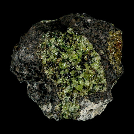 3.3" Natural Emerald Peridot And Chromium Crystals Minerals On Volcanic Rock Gila, AZ