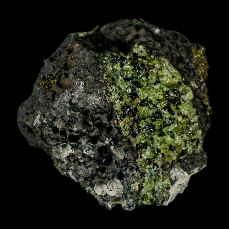3.3" Natural Emerald Peridot And Chromium Crystals Minerals On Volcanic Rock Gila, AZ