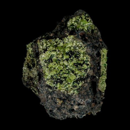 3.5" Natural Emerald Peridot And Chromium Crystals Minerals On Volcanic Rock Gila, AZ