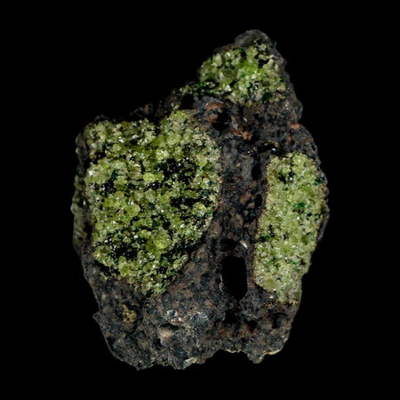 3.5" Natural Emerald Peridot And Chromium Crystals Minerals On Volcanic Rock Gila, AZ
