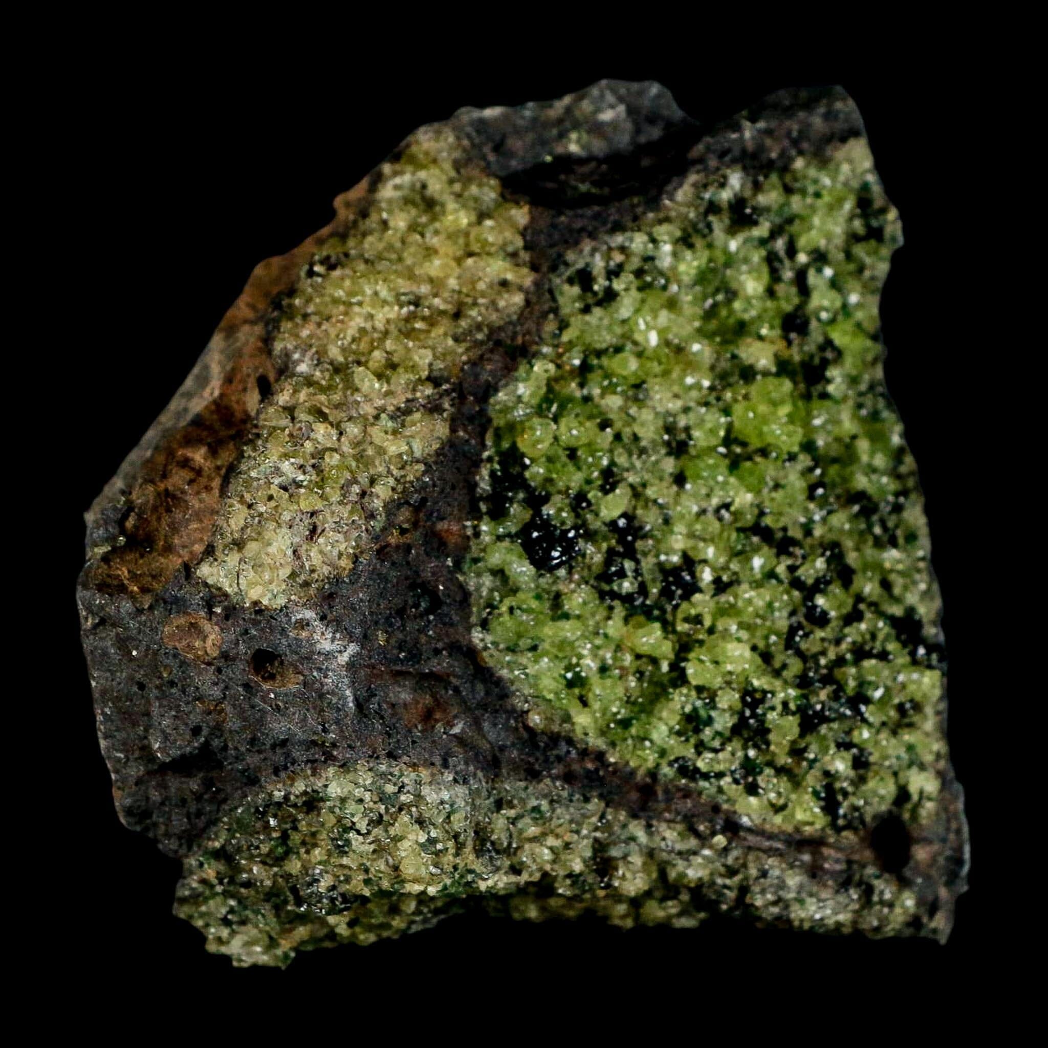 3.6" Natural Emerald Peridot And Chromium Crystals Minerals On Volcanic Rock Gila, AZ - Fossil Age Minerals