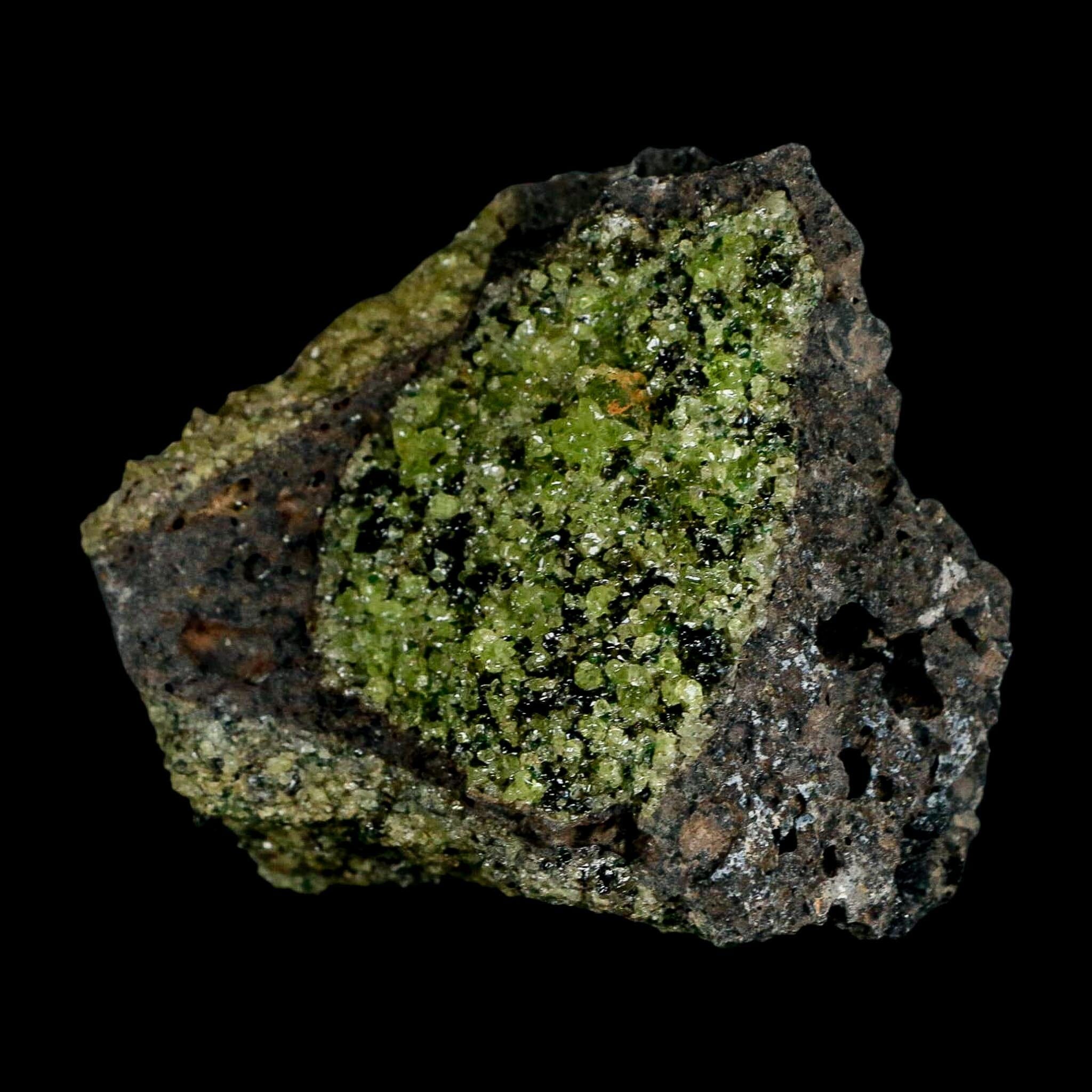 3.6" Natural Emerald Peridot And Chromium Crystals Minerals On Volcanic Rock Gila, AZ - Fossil Age Minerals