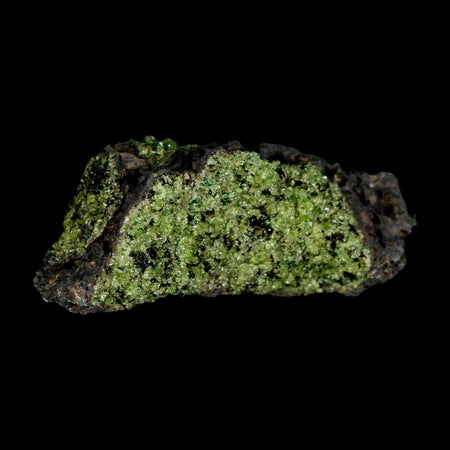 4.5" Natural Emerald Peridot And Chromium Crystals Minerals On Volcanic Rock Gila, AZ