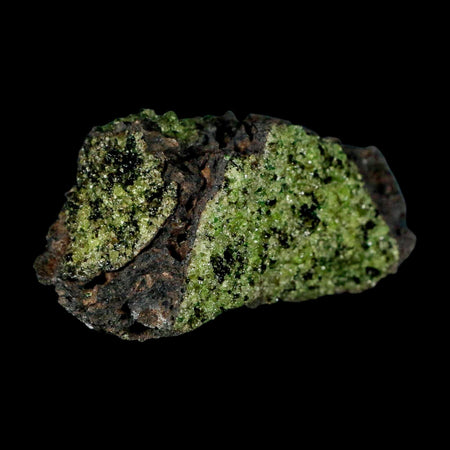 4.5" Natural Emerald Peridot And Chromium Crystals Minerals On Volcanic Rock Gila, AZ