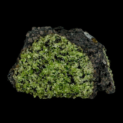 3.4" Natural Emerald Peridot And Chromium Crystals Minerals On Volcanic Rock Gila, AZ