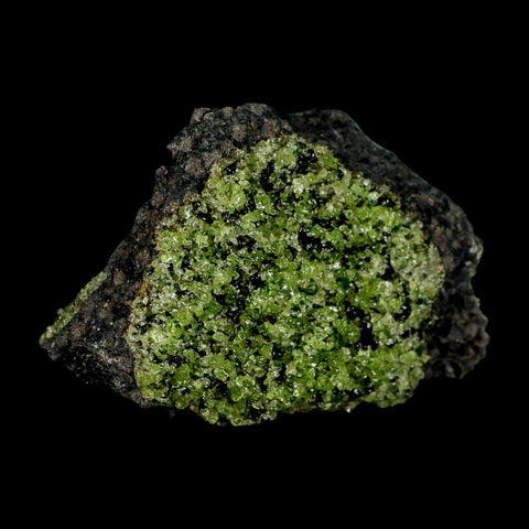 3.4" Natural Emerald Peridot And Chromium Crystals Minerals On Volcanic Rock Gila, AZ