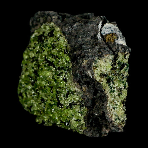 3.4" Natural Emerald Peridot And Chromium Crystals Minerals On Volcanic Rock Gila, AZ